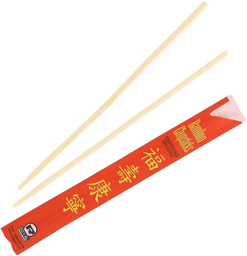 ROORUZ Premium Disposable Bamboo Chopsticks Sleeved and Separated (Bag of 200 Pair) - Image 1